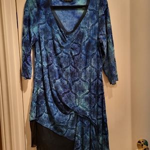 Papillon blue and black dress sz XL.